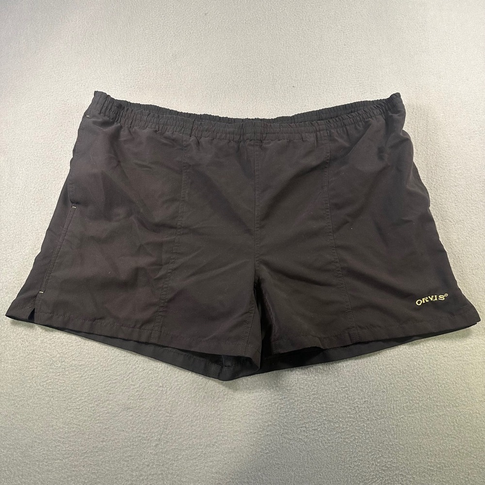 Orvis Men XXL Black Sporting Traditions Mesh Lined Shorts Drawstring Quick Dry